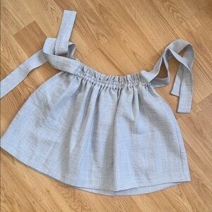 Finders Keepers Anthropologie Gray Top Size Small Cropped Sweetheart
